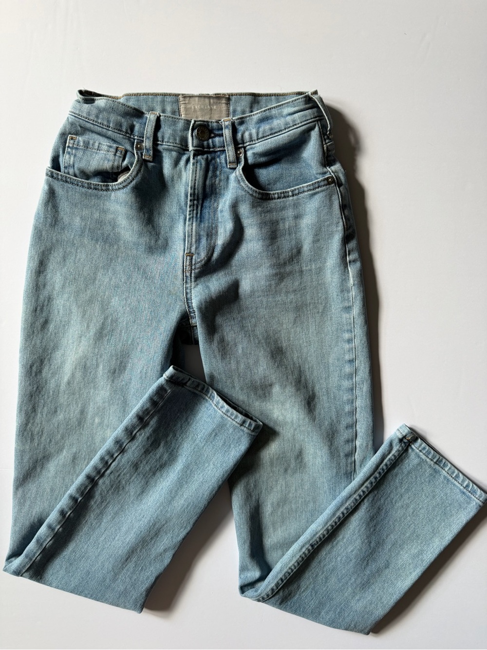 Everlane Women’s Light Wash Straight Leg Jeans Size 24 High Rise Denim